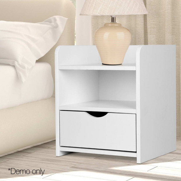 Bedside Table Drawer - White Image 8