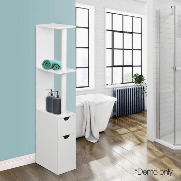 Freestanding Bathroom Storage Cabinet - White Image 9
