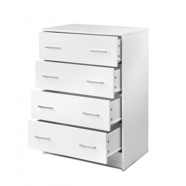 Tallboy 4 Drawers Storage Cabinet - White Image 5