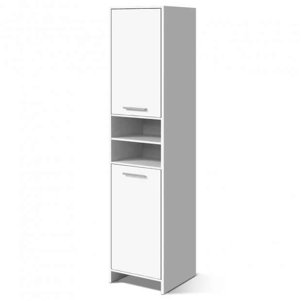 185cm Bathroom Tallboy Toilet Cabinet Laundry Adjustable Shelf White