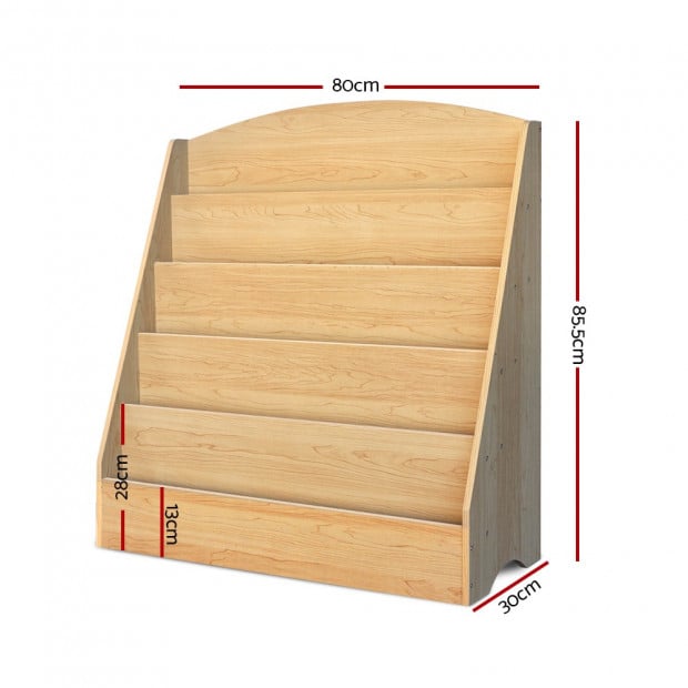 5 Tier Kids Bookshelf - Wooden Image 2