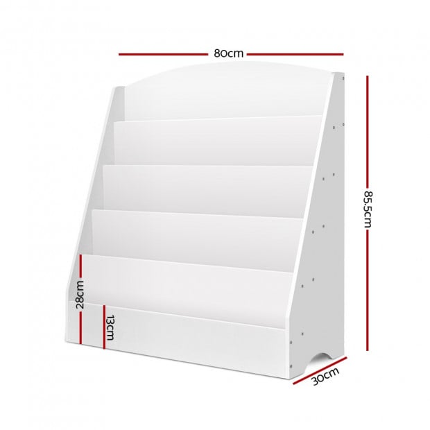 5 Tier Kids Bookshelf - White Image 2