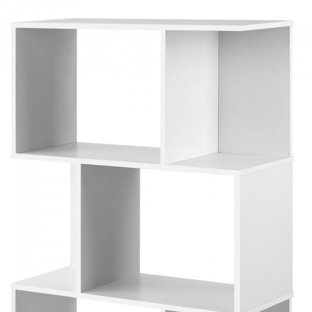 3 Tier Zig Zag Bookshelf - White Image 3