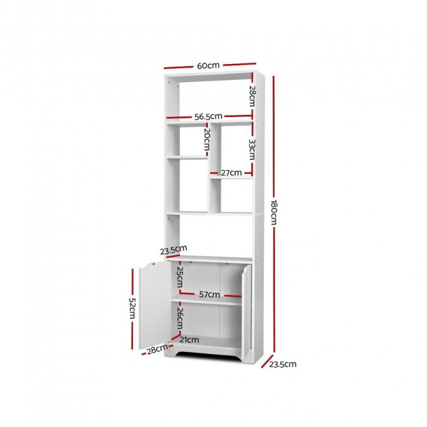 Bookshelf Display Shelf Adjustable Storage Cabinet Bookcase Stand Rack Image 2