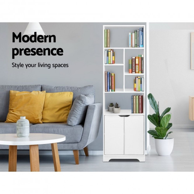 Bookshelf Display Shelf Adjustable Storage Cabinet Bookcase Stand Rack Image 5