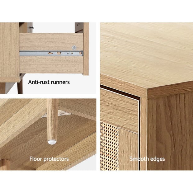 4 Chest of Drawers Rattan Tallboy Cabinet Bedroom Clothes Storage Wood Image 9