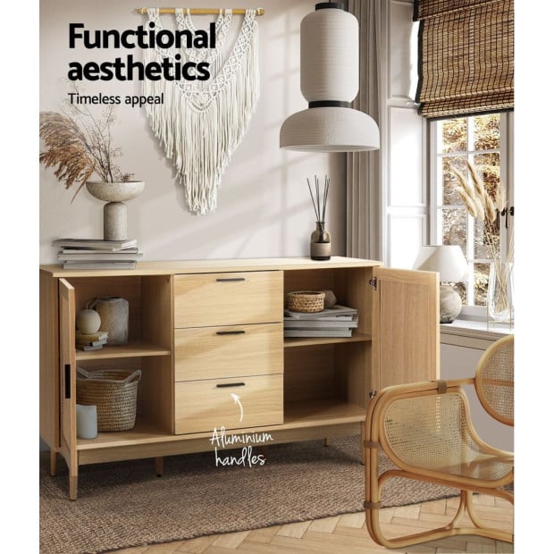 Buffet Sideboard Rattan Furniture Cabinet Storage Hallway Table Image 7