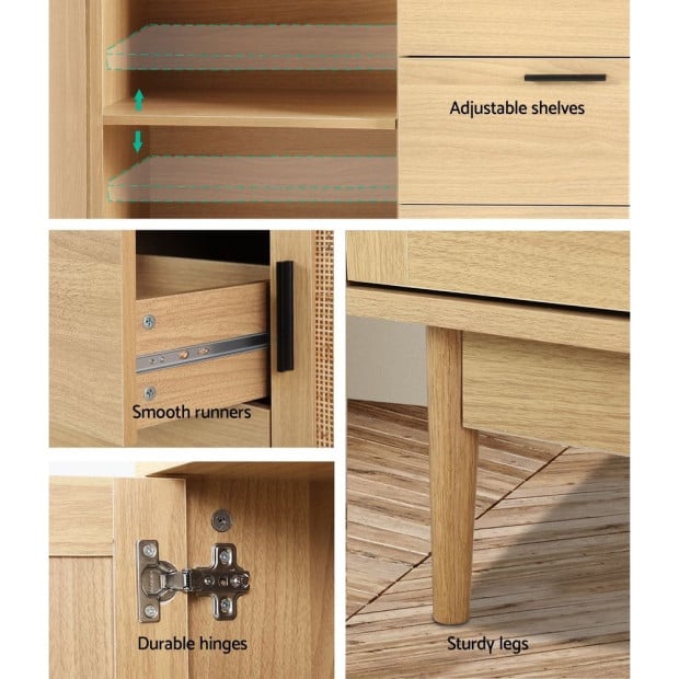 Buffet Sideboard Rattan Furniture Cabinet Storage Hallway Table Image 8