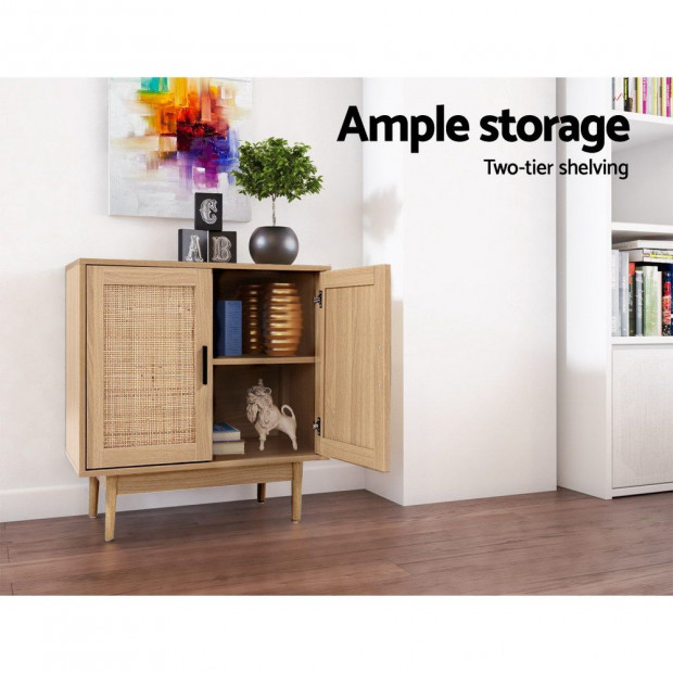 Rattan Buffet Sideboard Cabinet Storage Hallway Table Kitchen Cupboard Image 6