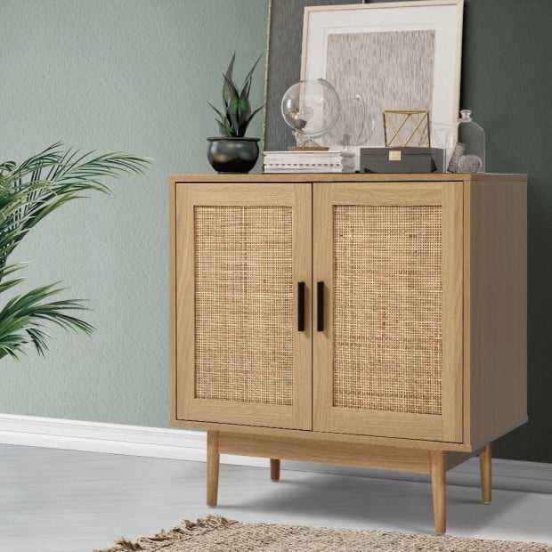 Rattan Buffet Sideboard Cabinet Storage Hallway Table Kitchen Cupboard Image 9