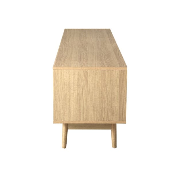 TV Cabinet Entertainment Unit Storage Cabinets Rattan Wooden 180CM Image 4