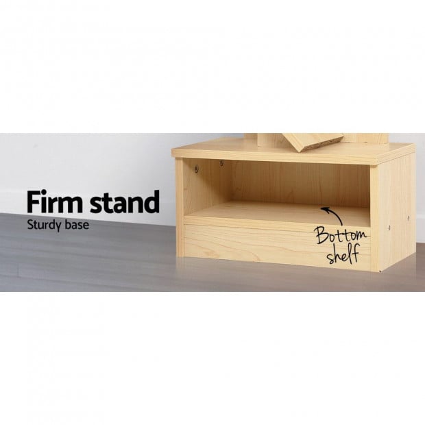Display Shelf 7-Shelf Tree Bookshelf Book Storage Rack Natural Image 5