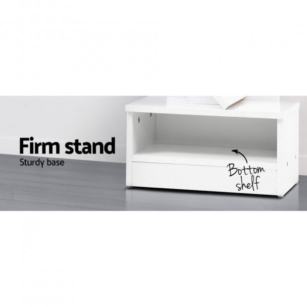 Display Shelf 7-Shelf Tree Bookshelf Book Storage Rack Bookcase White Image 6