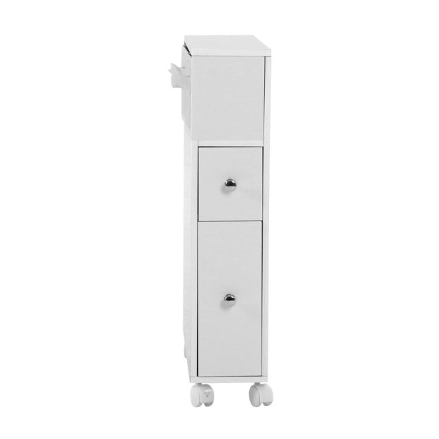 Bathroom Storage Toilet Cabinet Caddy Holder Drawer Basket With Wheels Image 3