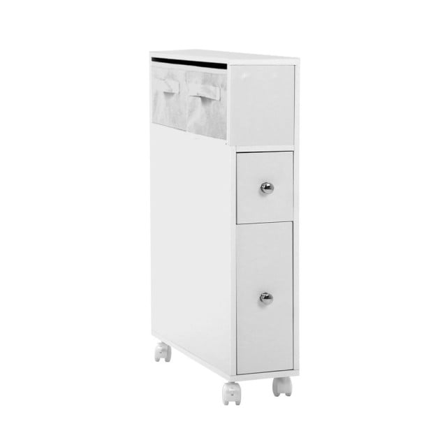 Bathroom Storage Toilet Cabinet Caddy Holder Drawer Basket With Wheels Image 4