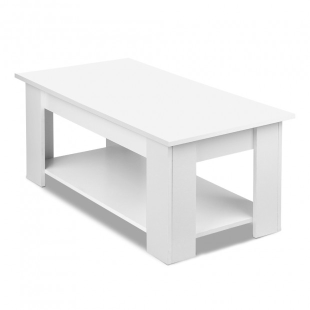 Lift Up Top Mechanical Coffee Table White