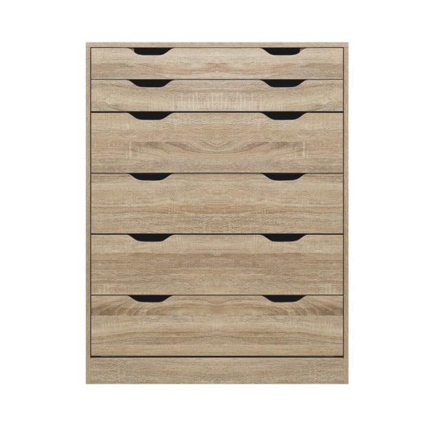 6 Chest of Drawers Tallboy Dresser Table Storage Cabinet Oak Bedroom Image 4