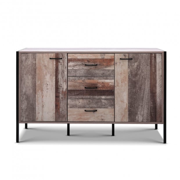 Buffet Sideboard Storage Cabinet Industrial Rustic Wooden Image 4