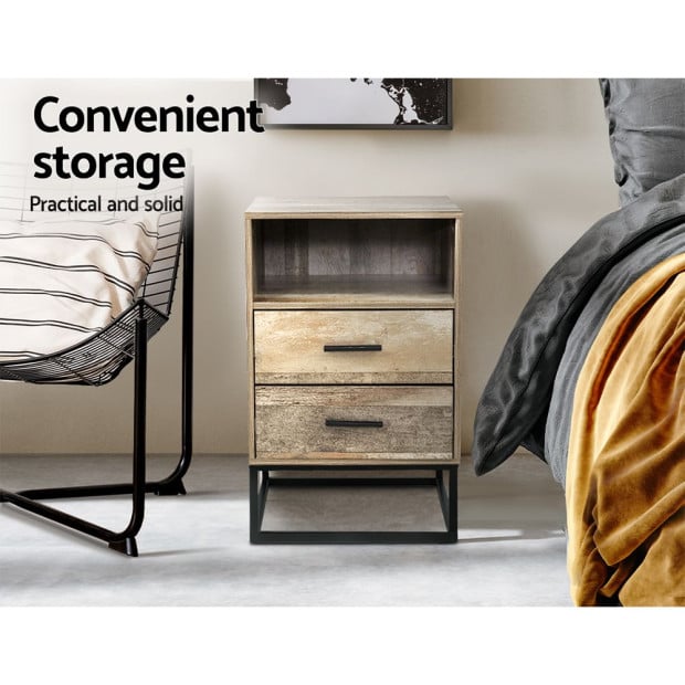 Bedside Tables Drawers Side Table Nightstand Storage Cabinet Unit Wood Image 5