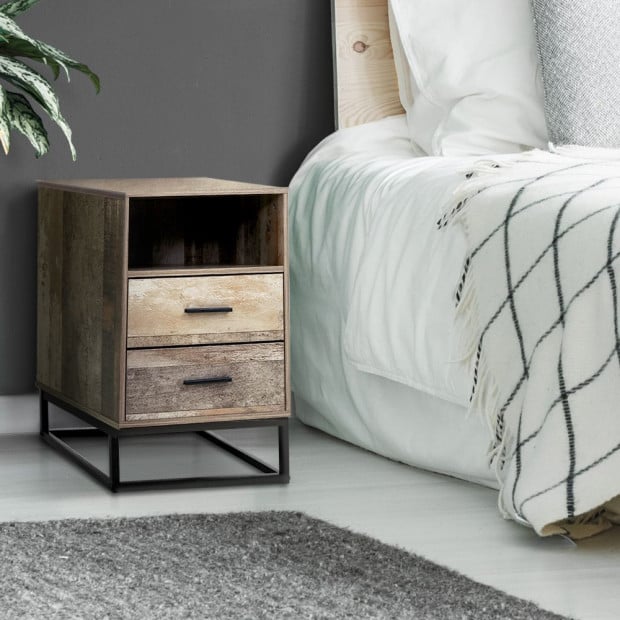 Bedside Tables Drawers Side Table Nightstand Storage Cabinet Unit Wood Image 8