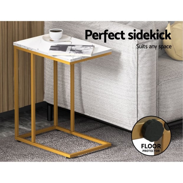 Coffee Table Side Table Laptop Desk Bedside Sofa Wooden Table Marbel Image 4