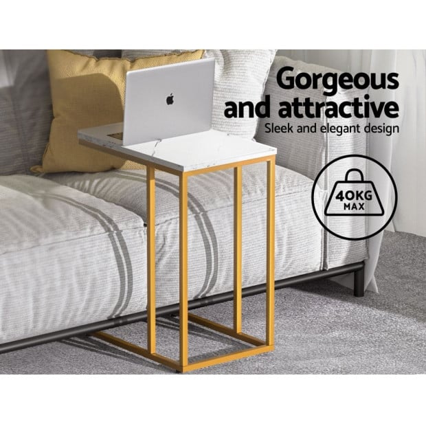 Coffee Table Side Table Laptop Desk Bedside Sofa Wooden Table Marbel Image 5