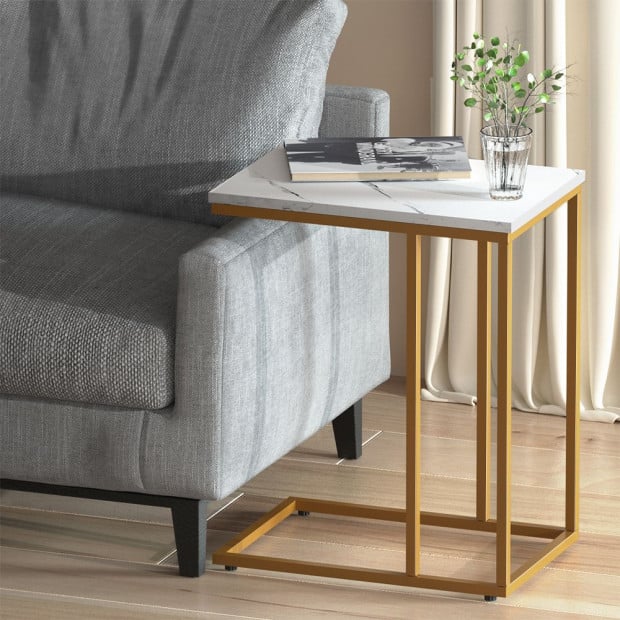 Coffee Table Side Table Laptop Desk Bedside Sofa Wooden Table Marbel Image 8