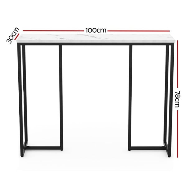 Console Table Hallway Table With Marble Effect White Entry Table Image 2