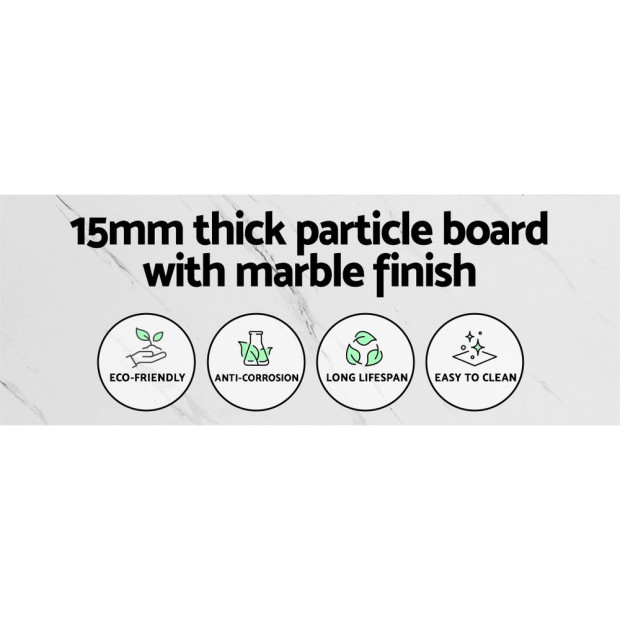 Console Table Hallway Table With Marble Effect White Entry Table Image 4