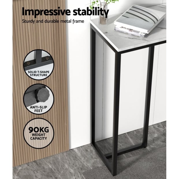 Console Table Hallway Table With Marble Effect White Entry Table Image 5