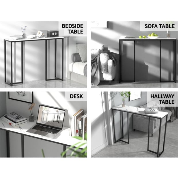 Console Table Hallway Table With Marble Effect White Entry Table Image 7