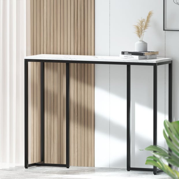 Console Table Hallway Table With Marble Effect White Entry Table Image 8