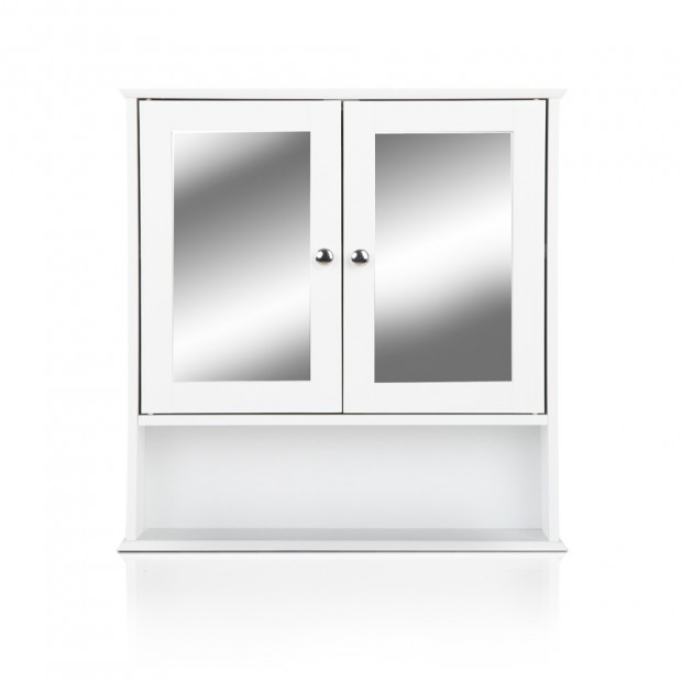 Bathroom Tallboy Storage with Mirror White