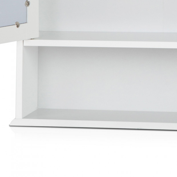 Bathroom Tallboy Storage with Mirror White