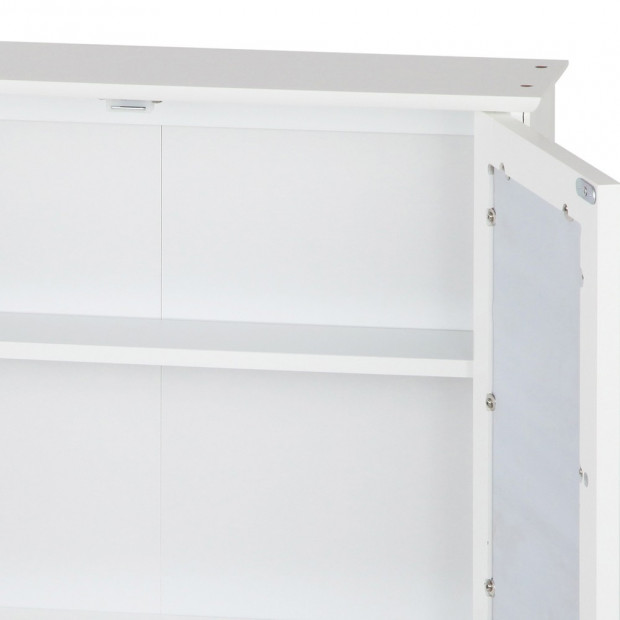 Bathroom Tallboy Storage with Mirror White