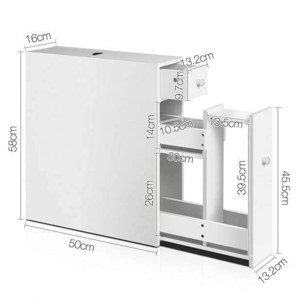 Bathroom Storage Cabinet White Image 2