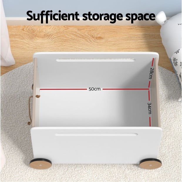 Kids Toy Box Container Children Chest Storage Clothes Organiser Wheels Image 5