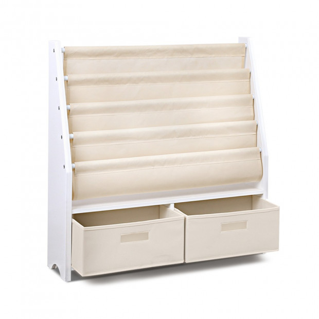 4 Tier Wooden Kids Bookshelf - White