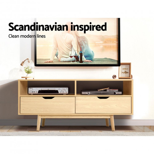 TV Cabinet Entertainment Unit Stand Wooden Storage 120cm Scandinavian Image 5