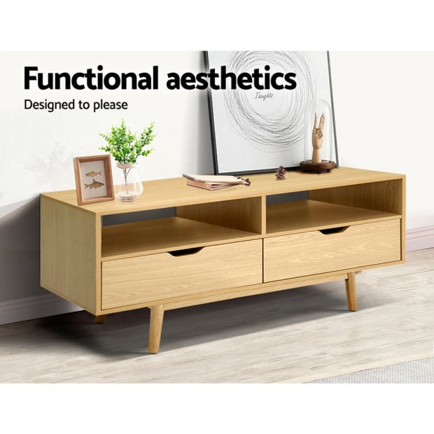 TV Cabinet Entertainment Unit Stand Wooden Storage 120cm Scandinavian Image 7