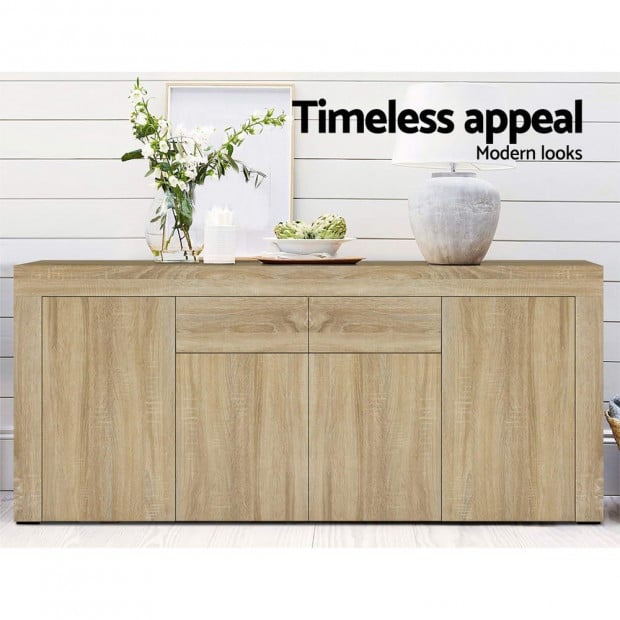 Buffet Sideboard Cabinet Storage 4 Doors Cupboard Hall Wood Table Image 3