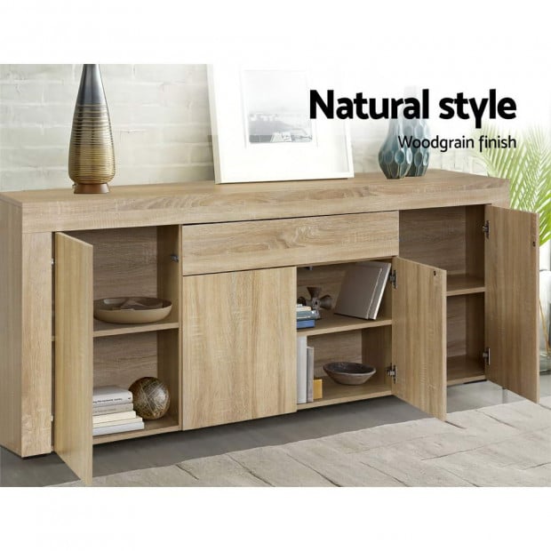 Buffet Sideboard Cabinet Storage 4 Doors Cupboard Hall Wood Table Image 5