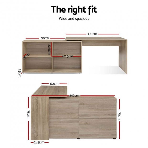 Office Computer Desk Corner Study Table Workstation Storage Image 2