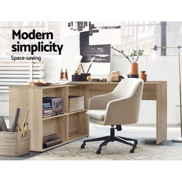 Office Computer Desk Corner Study Table Workstation Storage Image 3