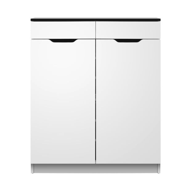 Shoe Cabinet Shoes Storage Rack High Gloss Organiser Cupboard White Image 3