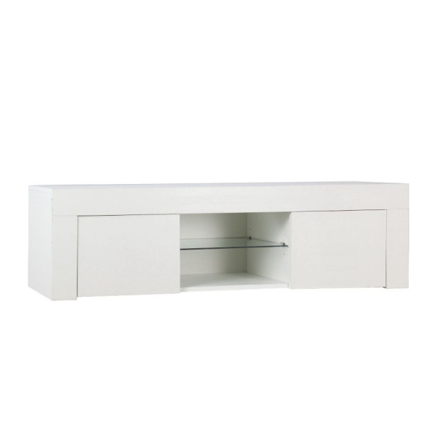 TV Cabinet Entertainment Unit Stand LED Gloss Furniture 130cm White