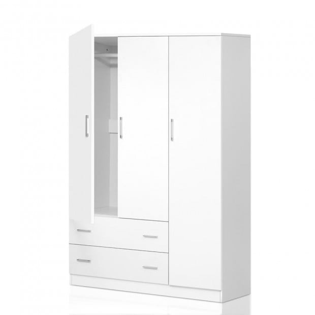 3 Doors Wardrobe Bedroom Closet Storage Cabinet Armoire 170cm