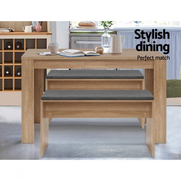 Dining Bench NATU Upholstery Seat Stool Chair Furniture Oak 90cm Image 3