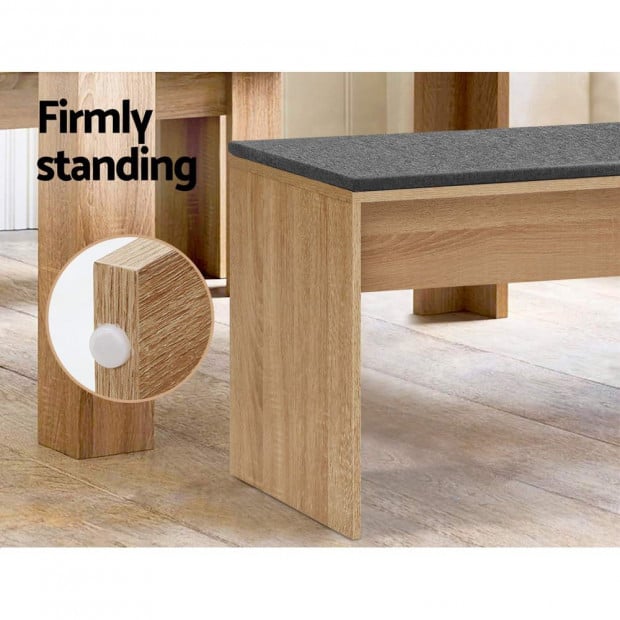 Dining Bench NATU Upholstery Seat Stool Chair Furniture Oak 90cm Image 5