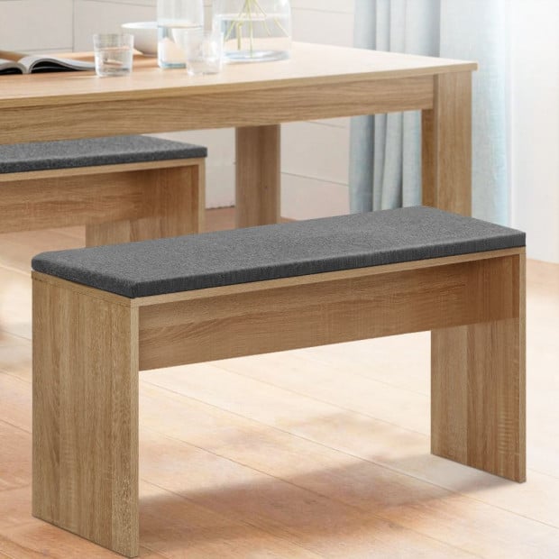 Dining Bench NATU Upholstery Seat Stool Chair Furniture Oak 90cm Image 7